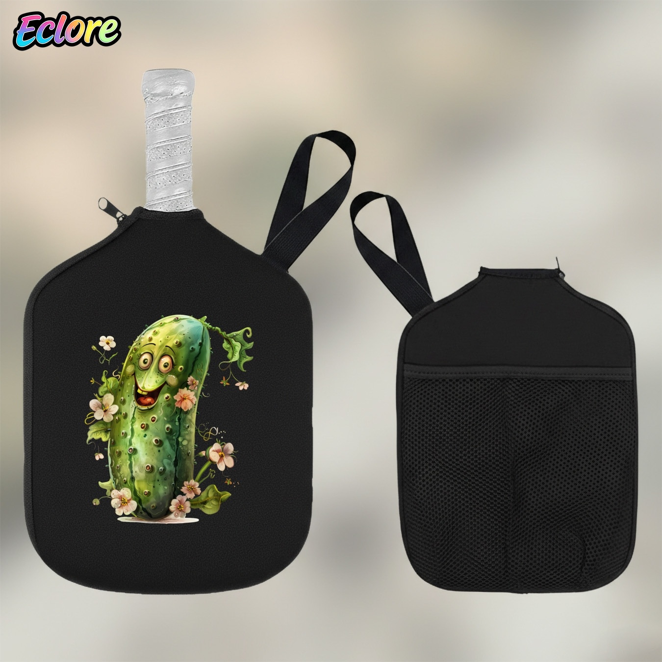 Cartoon Smile Pickleball Paddl - Racket Cover Bag recension och pris
