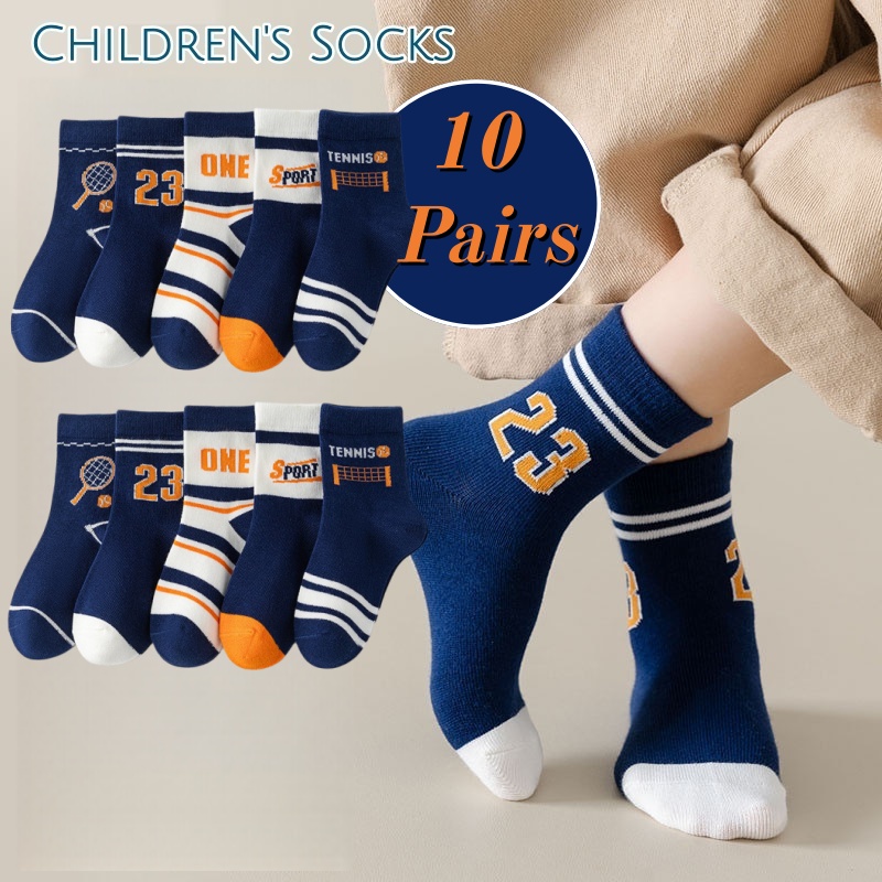 10 Pairs Boys Sports Crew Sock - Badminton Junior recension och pris