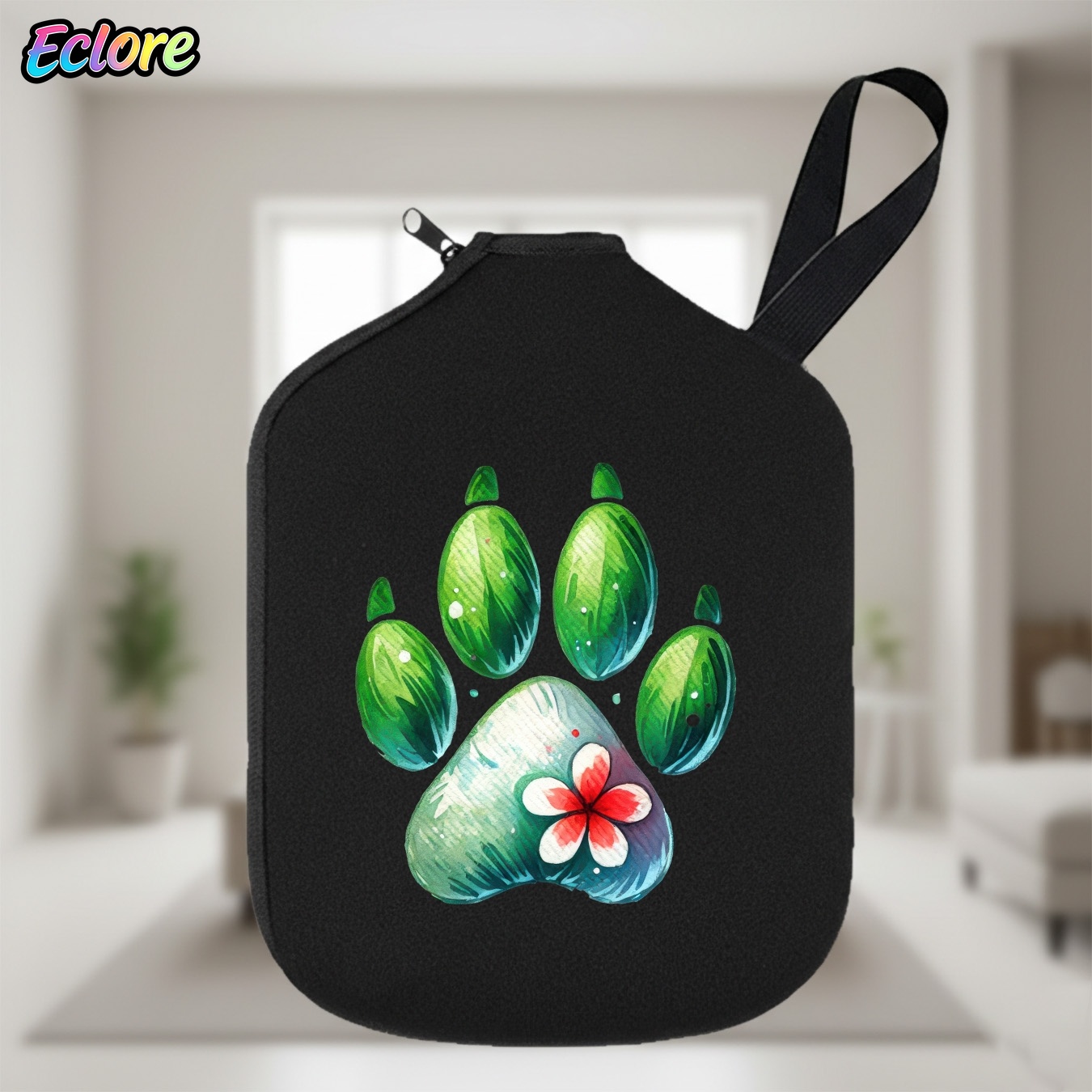 Green Watercolor Paw Print Pad - Racket Cover Bag recension och pris
